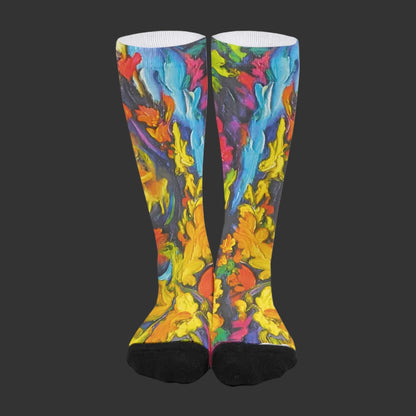 “Springtime Impasto” Unisex Long Socks