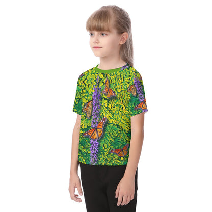“Butterfly Garden” Kid's Raglan Sleeve T-shirt