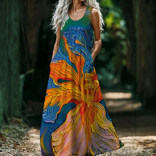 “Iris” Women’s Sleeveless Maxi Dress
