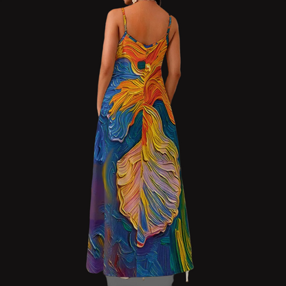“Iris” Women's Elegant V-Neck Maxi Dress