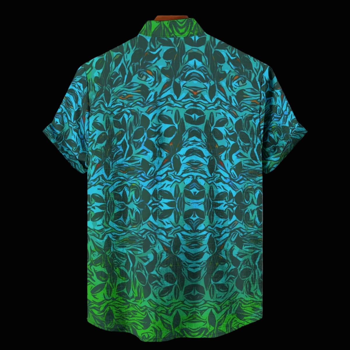 “Tribal Oceanic” Men's Stand Collar Shirt|115GSM Cotton poplin