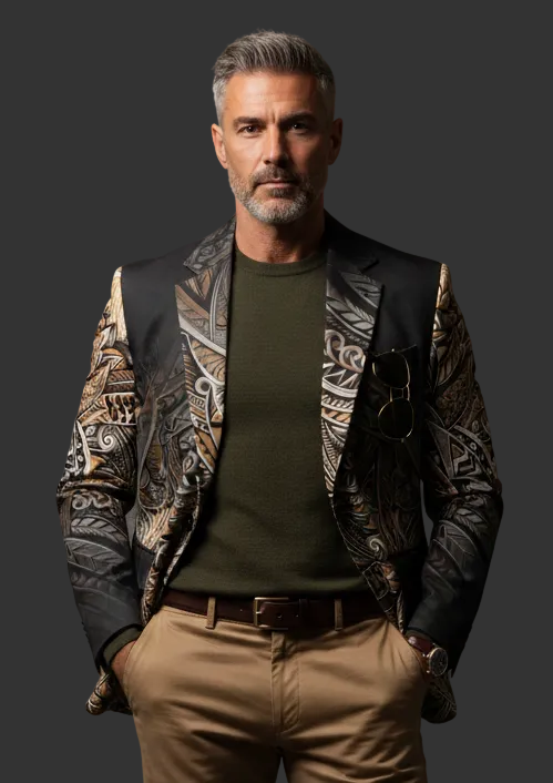 “Evening” Men's Casual Flat Lapel Collar Blazer