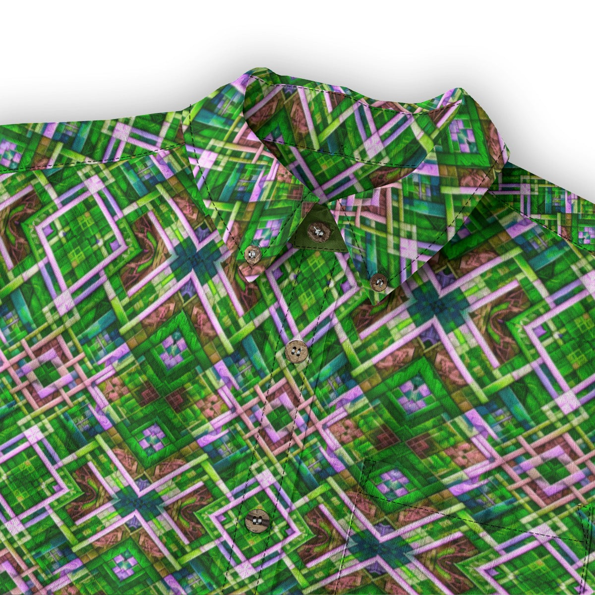 “Meadow Plaid” Men's Casual Lapel Long Sleeve Shirt|125GSM Cotton