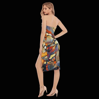 “Outback Hues”  Women's Side Split Tube Top Dress