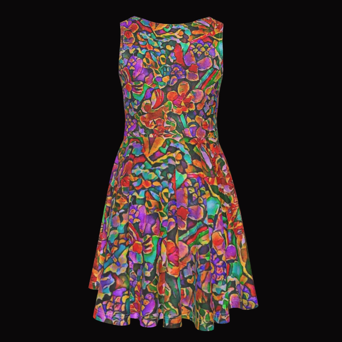 “Vivid Flora” Kid's Sleeveless Vest Dress