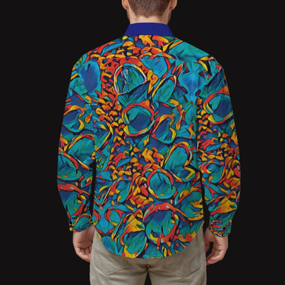 “Banksia Pod Abstraction” Men's Slim Fit Long Sleeve Shirt