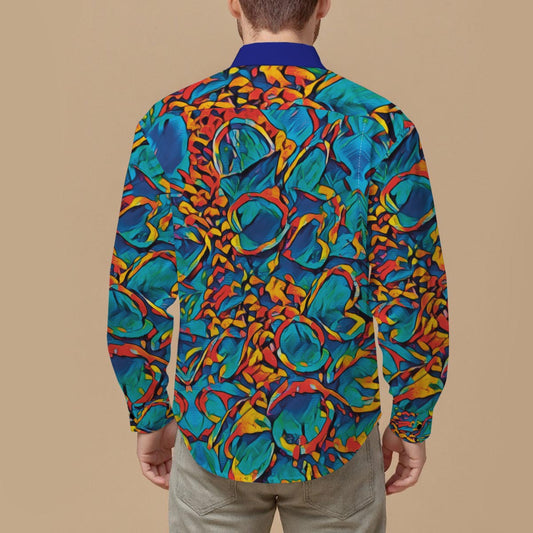 “Banksia Pod Abstraction” Men's Slim Fit Long Sleeve Shirt