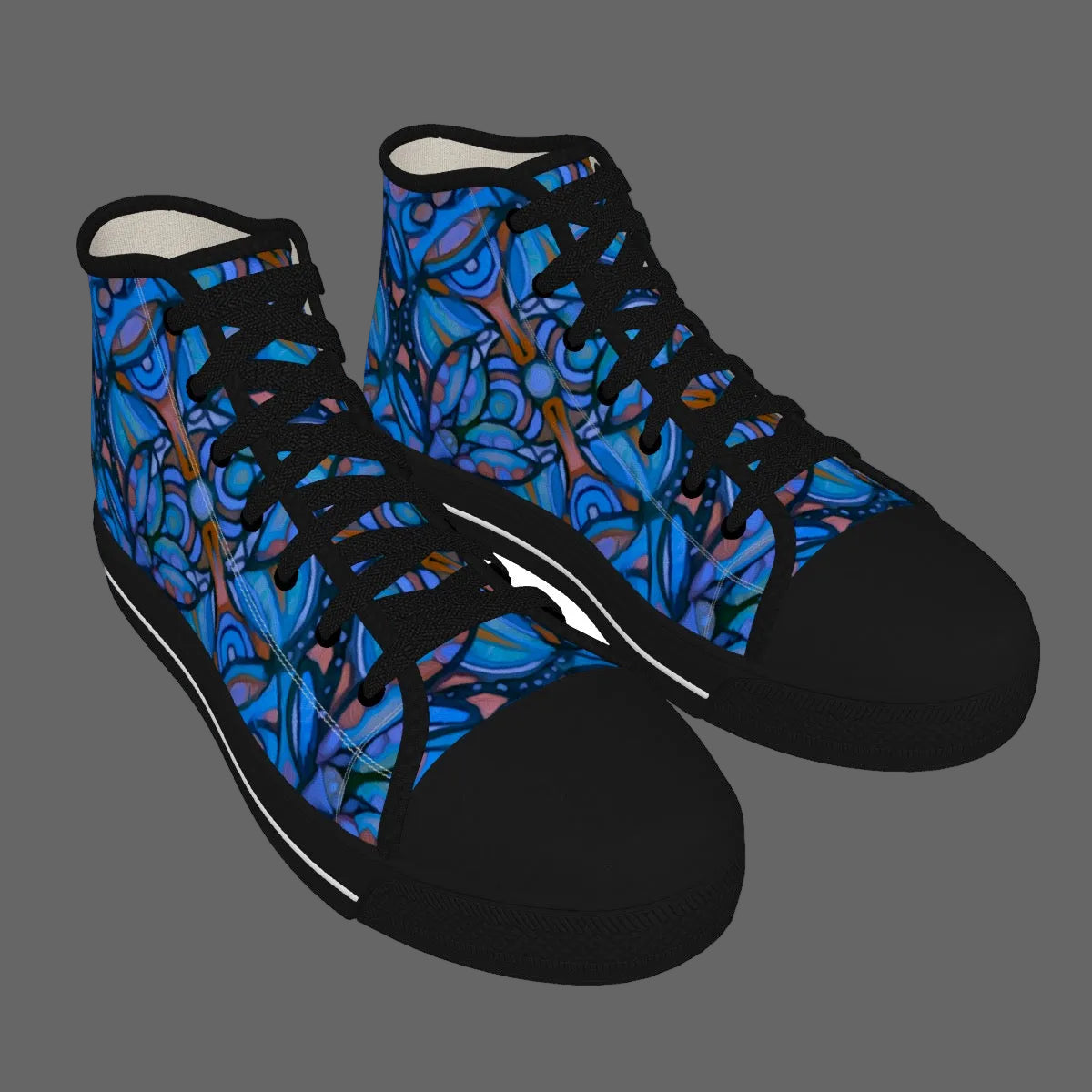 “Bloomfield Cobalt” Men's Black Sole Canvas Shoes