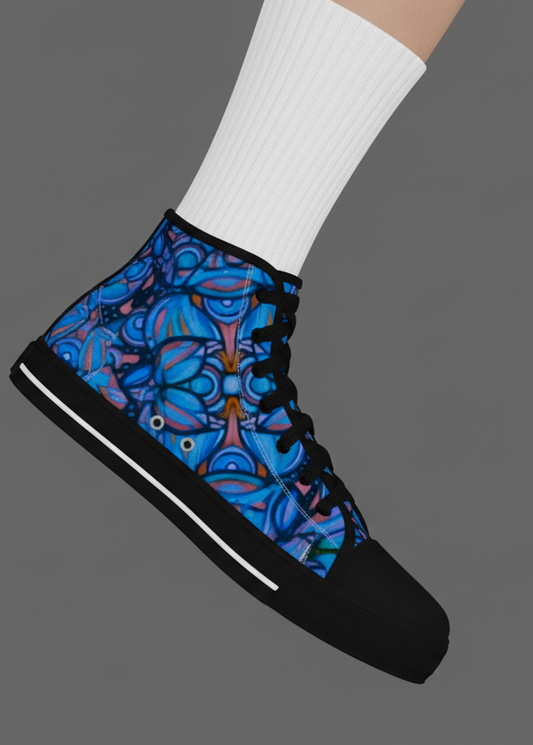“Bloomfield Cobalt” Men's Black Sole Canvas Shoes
