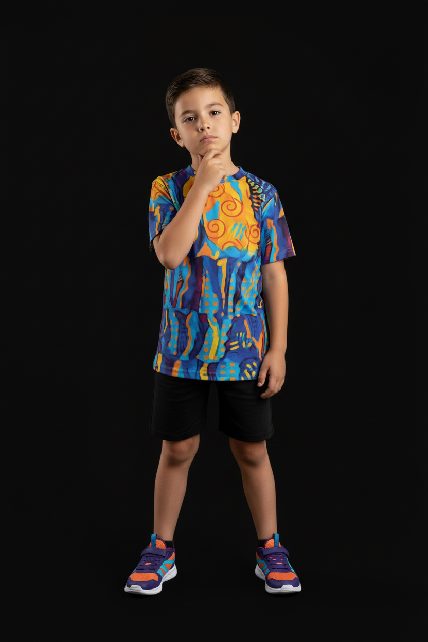 “Oceanic” Children's Round Neck T-Shirt|145GSM Birdseye