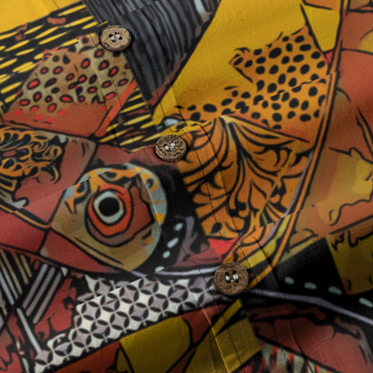 “Ochre Waters” Men's Breathable Cotton Shirt|125GSM