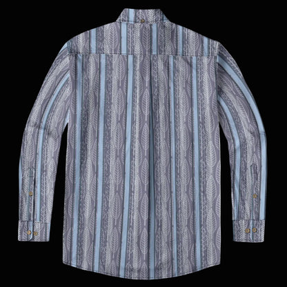 “Lightfall Feathers” Men's Casual Lapel Long Sleeve Shirt|125GSM Cotton