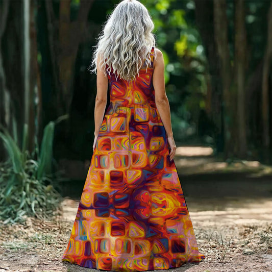 “Crystals” Sleeveless Maxi Dress