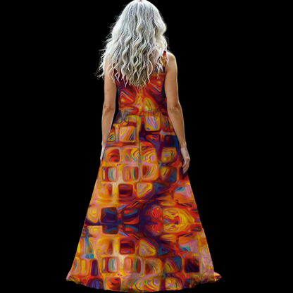 “Crystals” Sleeveless Maxi Dress