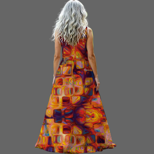 “Crystals” Sleeveless Maxi Dress