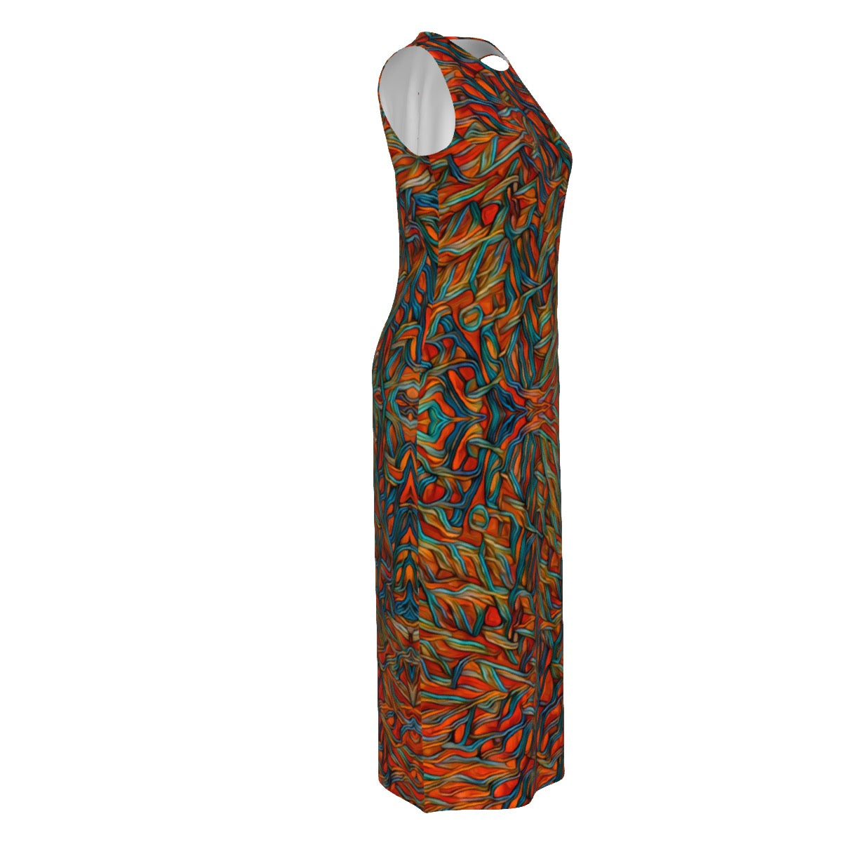 “Outback Breeze” Women's Beach Perspective Chiffon Sleeveless Dress