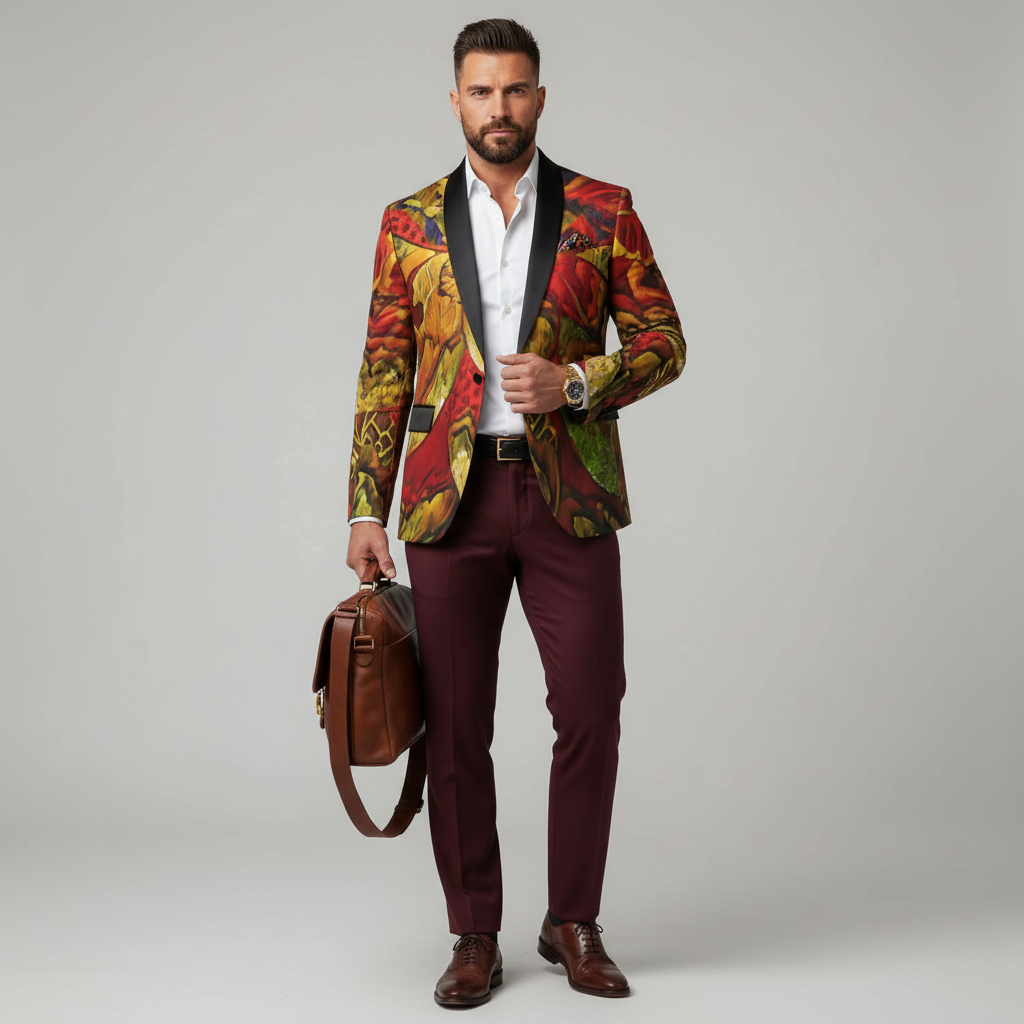 “Regency II”  Men's Casual Flat Lapel Collar Blazer | 245GSM Cotton