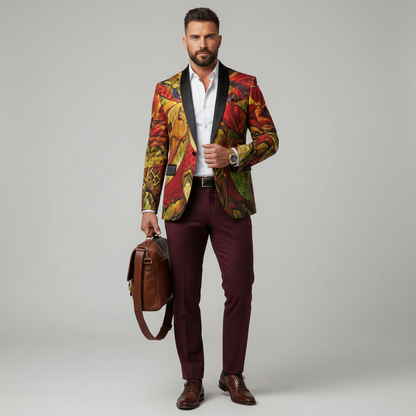 “Regency II”  Men's Casual Flat Lapel Collar Blazer | 245GSM Cotton