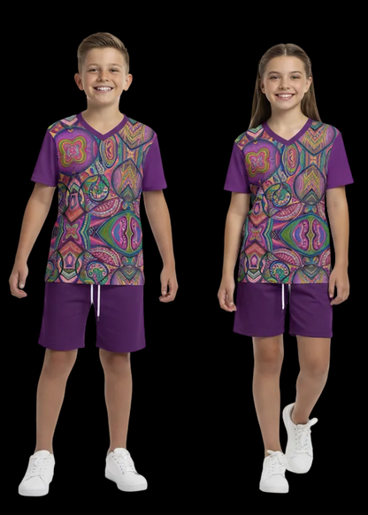 “Colour Burst” Children's Sports T-Shirt Set