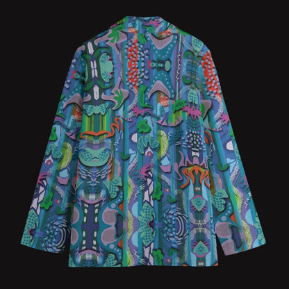 “Underwater Echoes” Women's Leisure Blazer | 245GSM Cotton