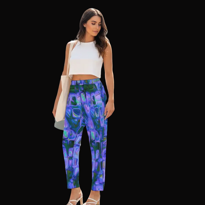 “Purplesque” Women's Loose Straight-leg Pants