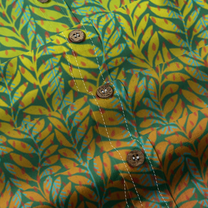 “Ecology” Men's Casual Lapel Long Sleeve Shirt|125GSM Cotton