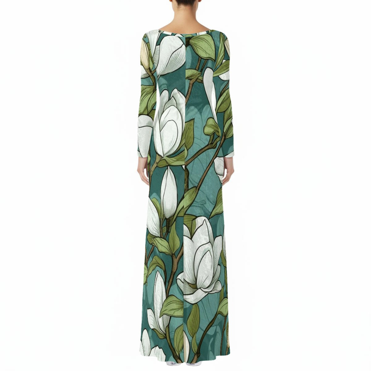 “Magnolia Magnificence” Women's Velvet Shine Maxi Dress