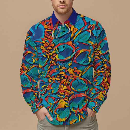 “Banksia Pod Abstraction” Men's Slim Fit Long Sleeve Shirt