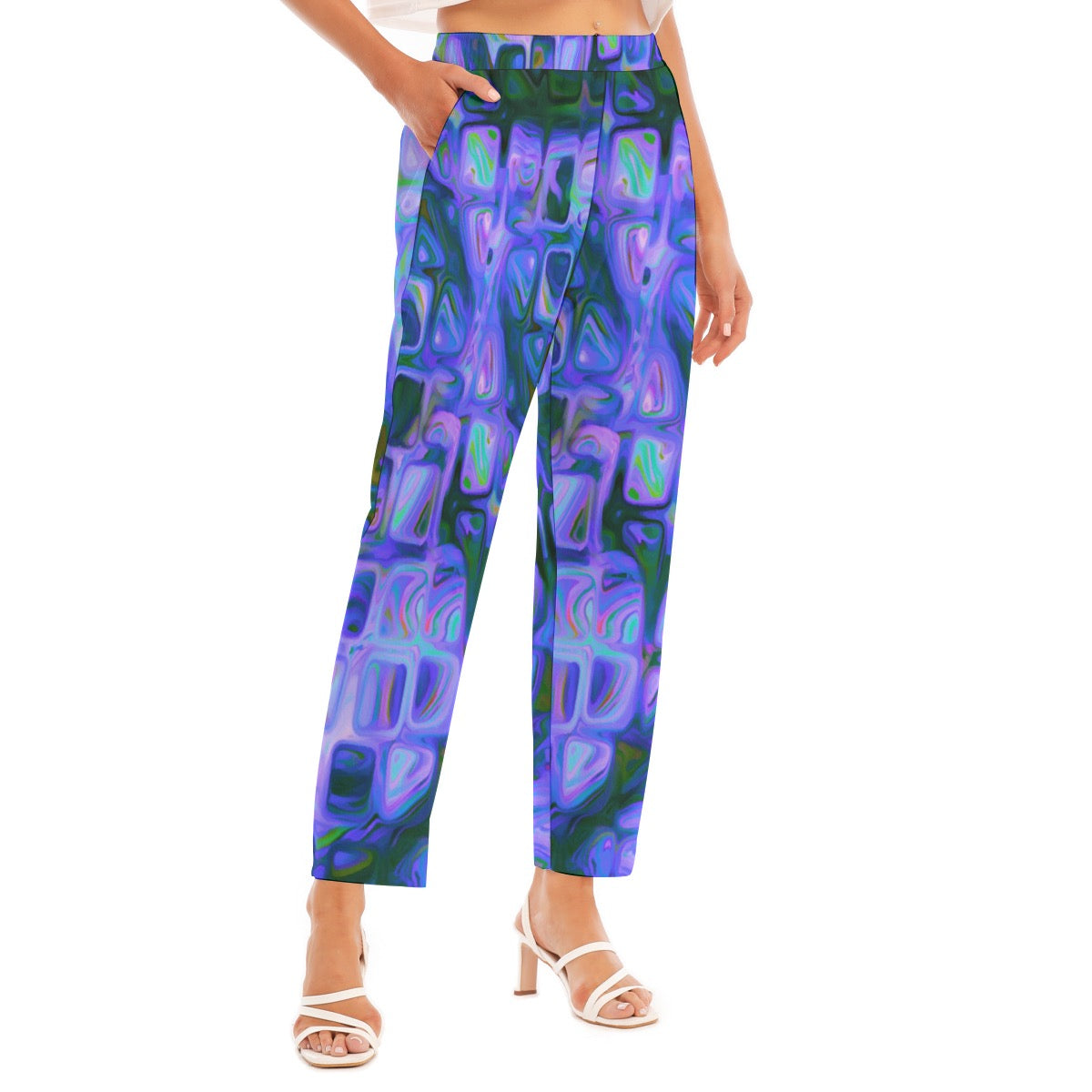 “Purplesque” Women's Loose Straight-leg Pants