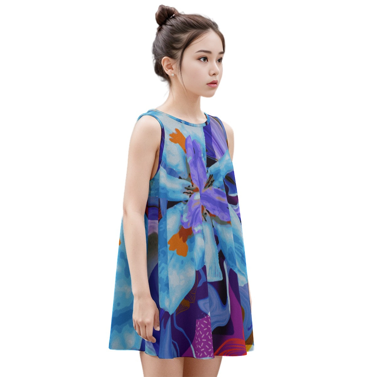 “The Blue Dietes” Kid's Sleeveless Dress | 180GSM Cotton