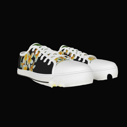 “Frangipani” Women's White Sole Canvas Shoes