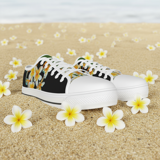“Frangipani” Women's White Sole Canvas Shoes