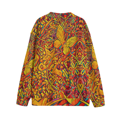 “Midas” Unisex V-neck Knitted Fleece Cardigan With Button Closure