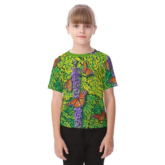“Butterfly Garden” Kid's Raglan Sleeve T-shirt