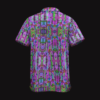 “Labyrinth”  Purple: Men's Business Collared Shirt|115GSM Cotton poplin