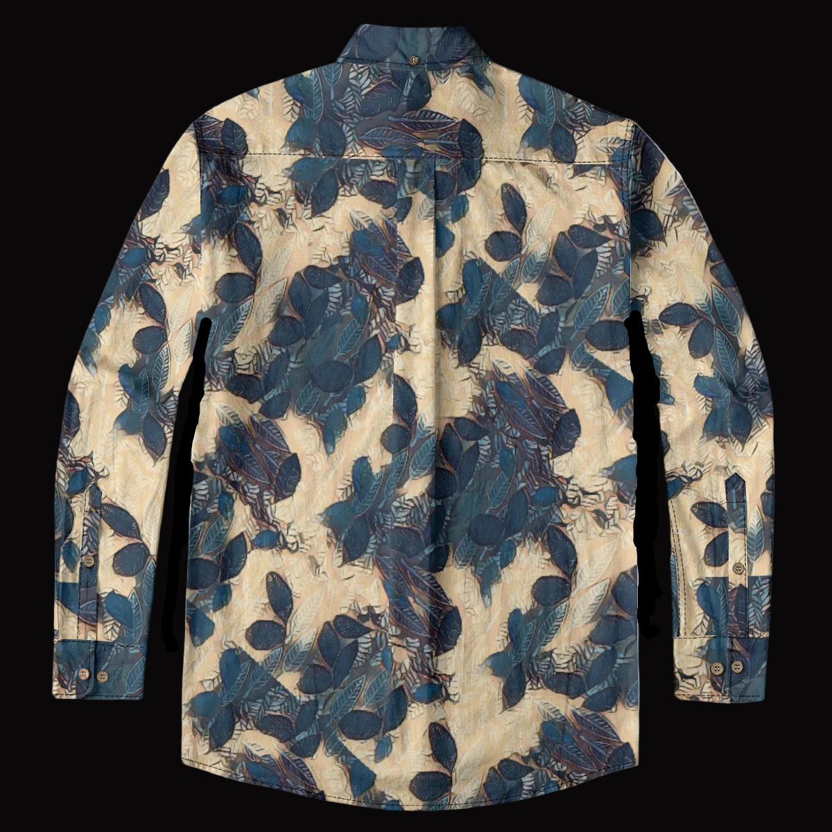 “Azure Grove”  Men's Casual Lapel Long Sleeve Shirt|125GSM Cotton