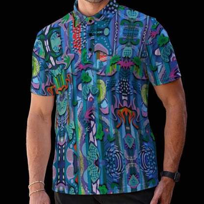 “Underwater Echoes” Polo Collar Jersey