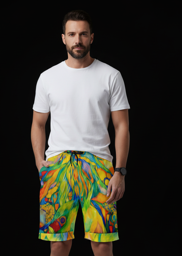 “Iridescent” Men's Casual Short Pants