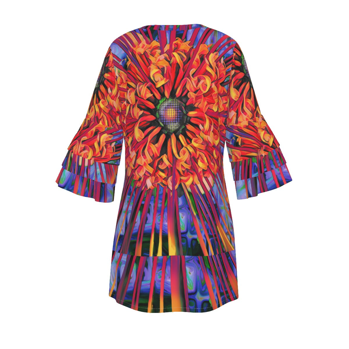 “Protea” Women's Stacked Ruffle Sleeve Dress
