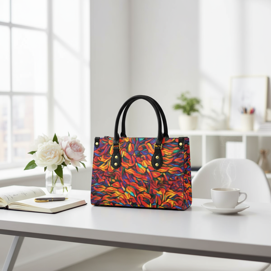 “Inferno” Women's Tote Bag With Black Handle