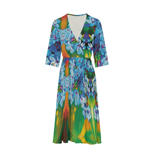 Women's Knee-Length V-Neck Dress