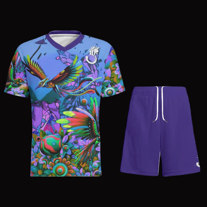 “Purple Garden of Delights” Children's Sports T-Shirt Set