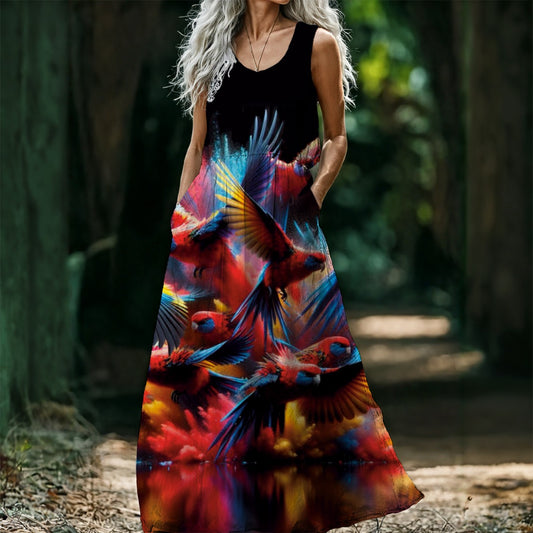 “Rosella Rush” Sleeveless Maxi Dress