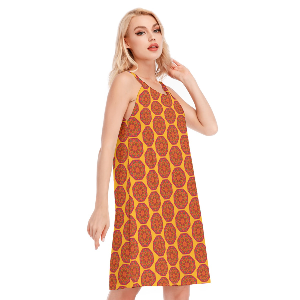 “Warm Hexa” Women's O-neck Cami Dress | 190GSM Cotton