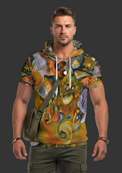 “River Stones” Men's Short Sleeve Hoodie T-Shirt