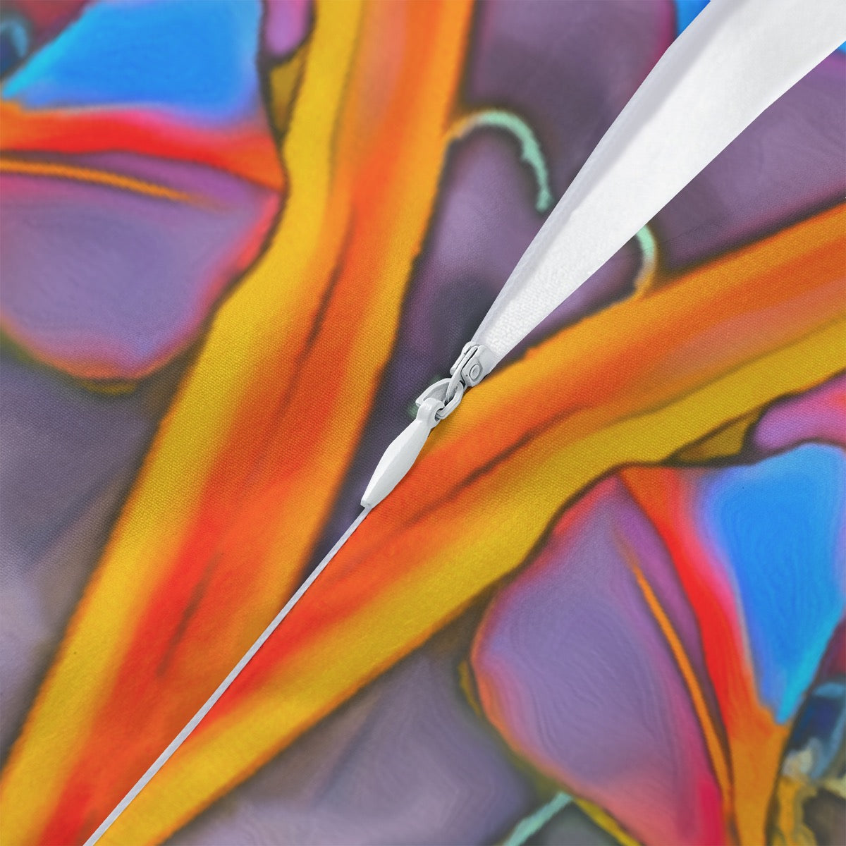 “Electric Bloom” Women's Chiffon Sleeveless Dress