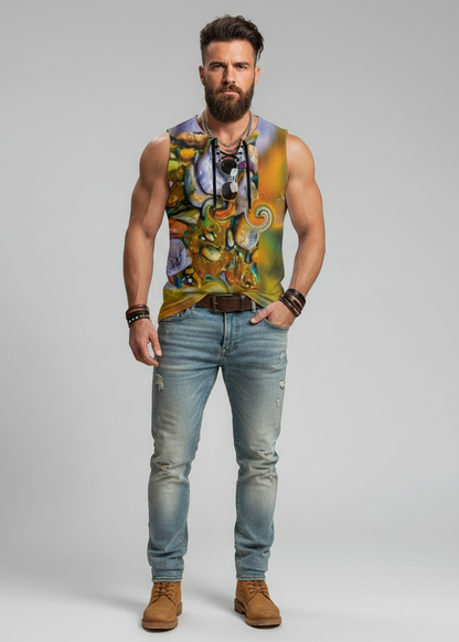 “River Stones” Men's Tank Top With Drawstring