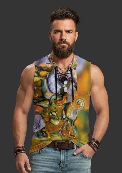 “River Stones” Men's Tank Top With Drawstring