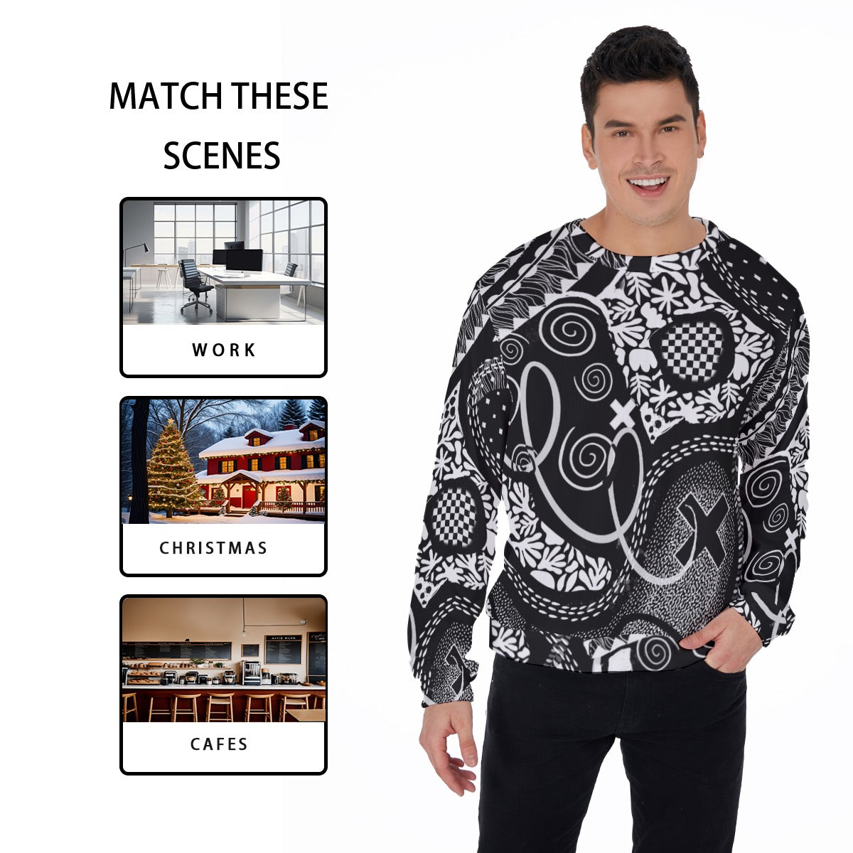 “Scribble” Men's Sweater