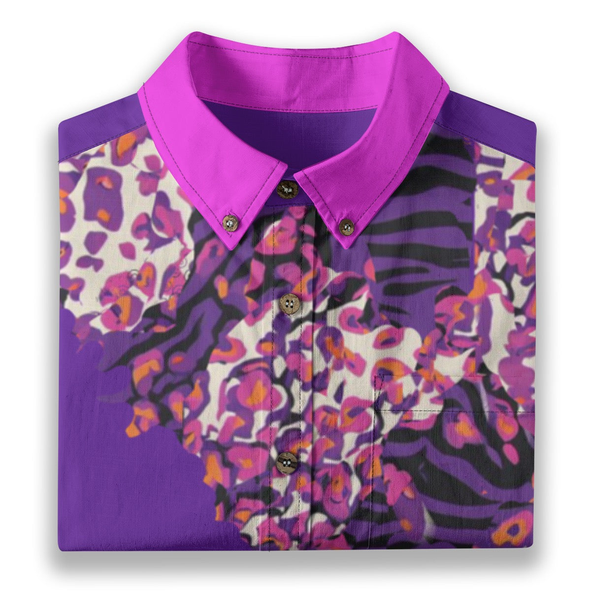 “Berry Crush Pink Collar” Men's Breathable Cotton Shirt|125GSM
